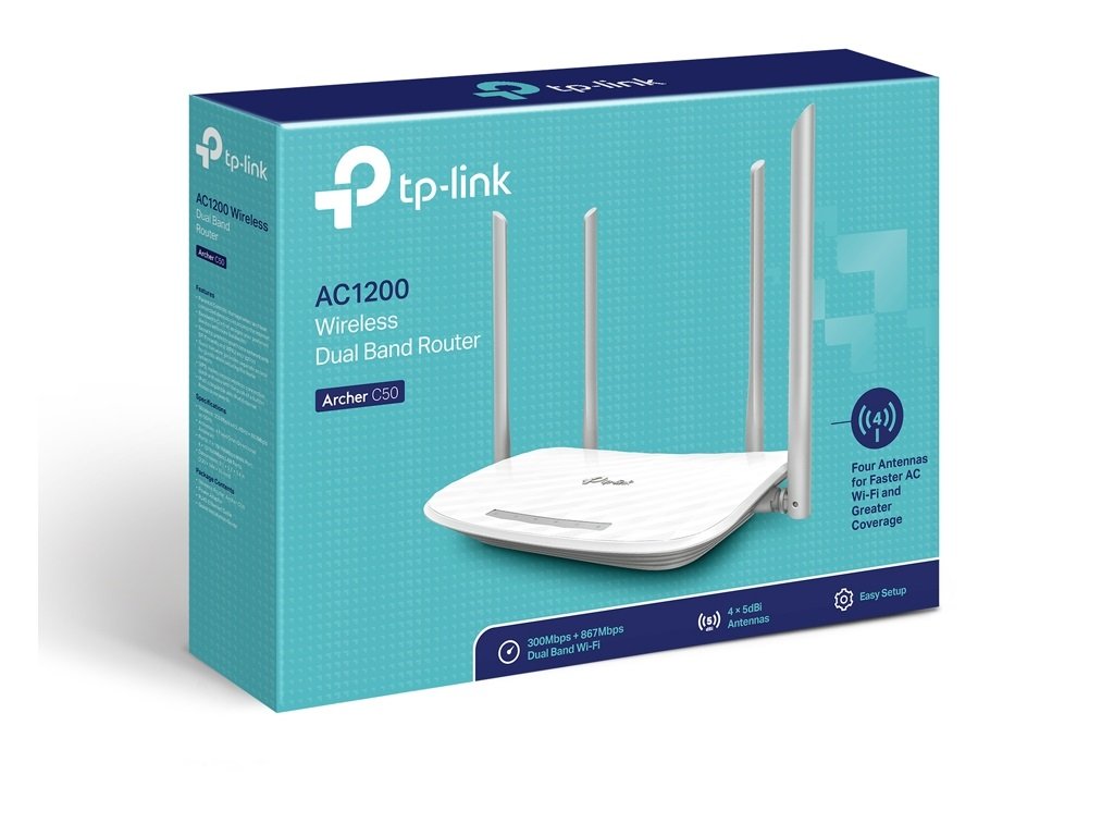 Bežicni ruter TP-LINK ARCHER C50 Wi-Fi/AC1200/867Mbps/300Mbps/1xWAN, 4xLAN/4 antene - Slika 3